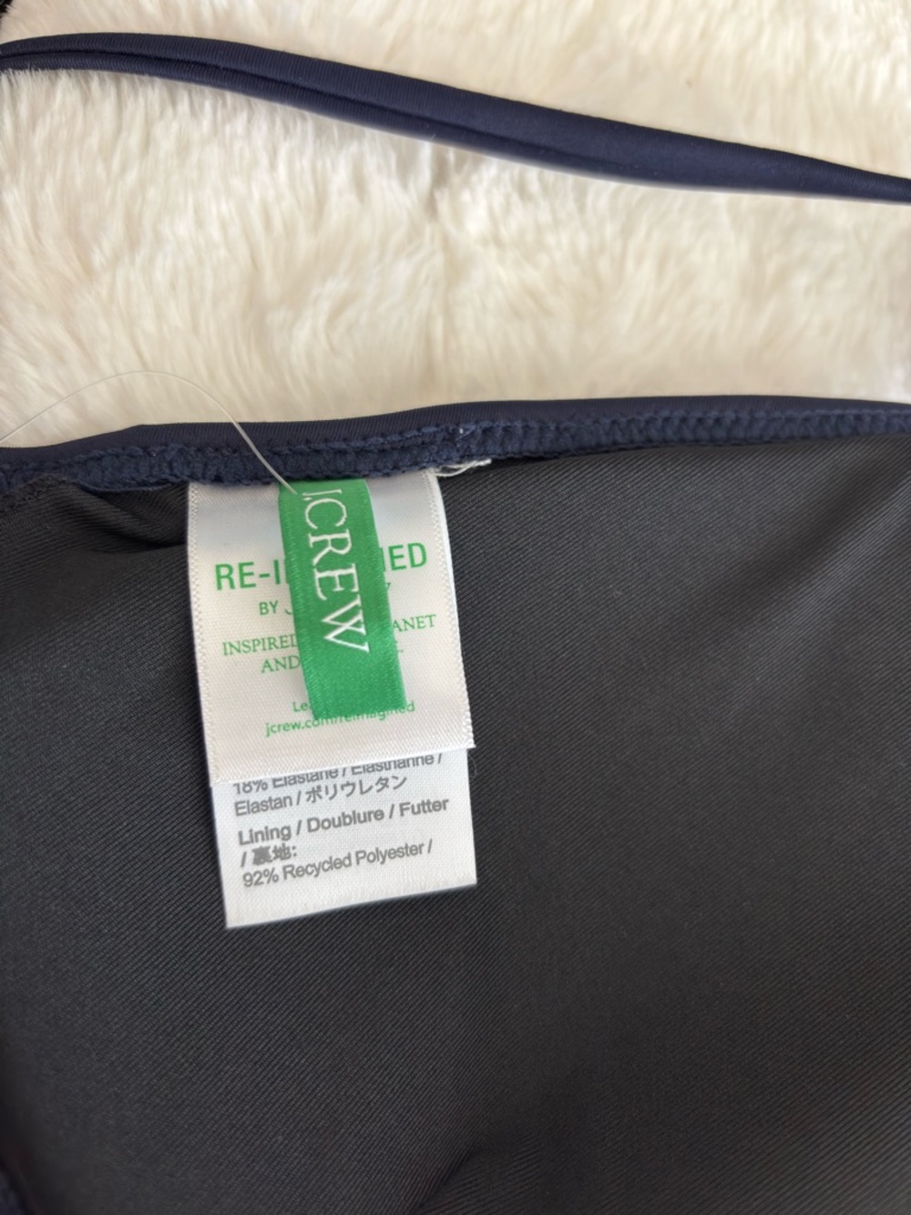 J. Crew Plunge Bikini Top in Navy Size Medium NEW Padded Beach Vacation Summer - Picture 9 of 14